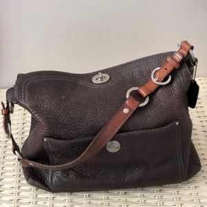 Vintage Coach Chelsea Pebbled Leather Turn Lock Hobo Shoulder Bag, Coach Bag